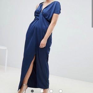 ASOS Design curve drape satin maxi dress